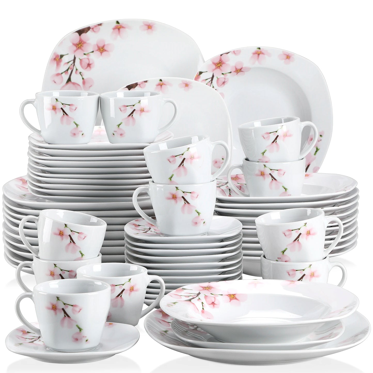 Veweet Annie Porcelain Dinnerware Set With Plates Cups Saucers