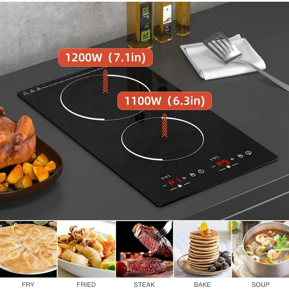 XMSJ Double 2 Burner Induction Cooktop 110V Electric Stove