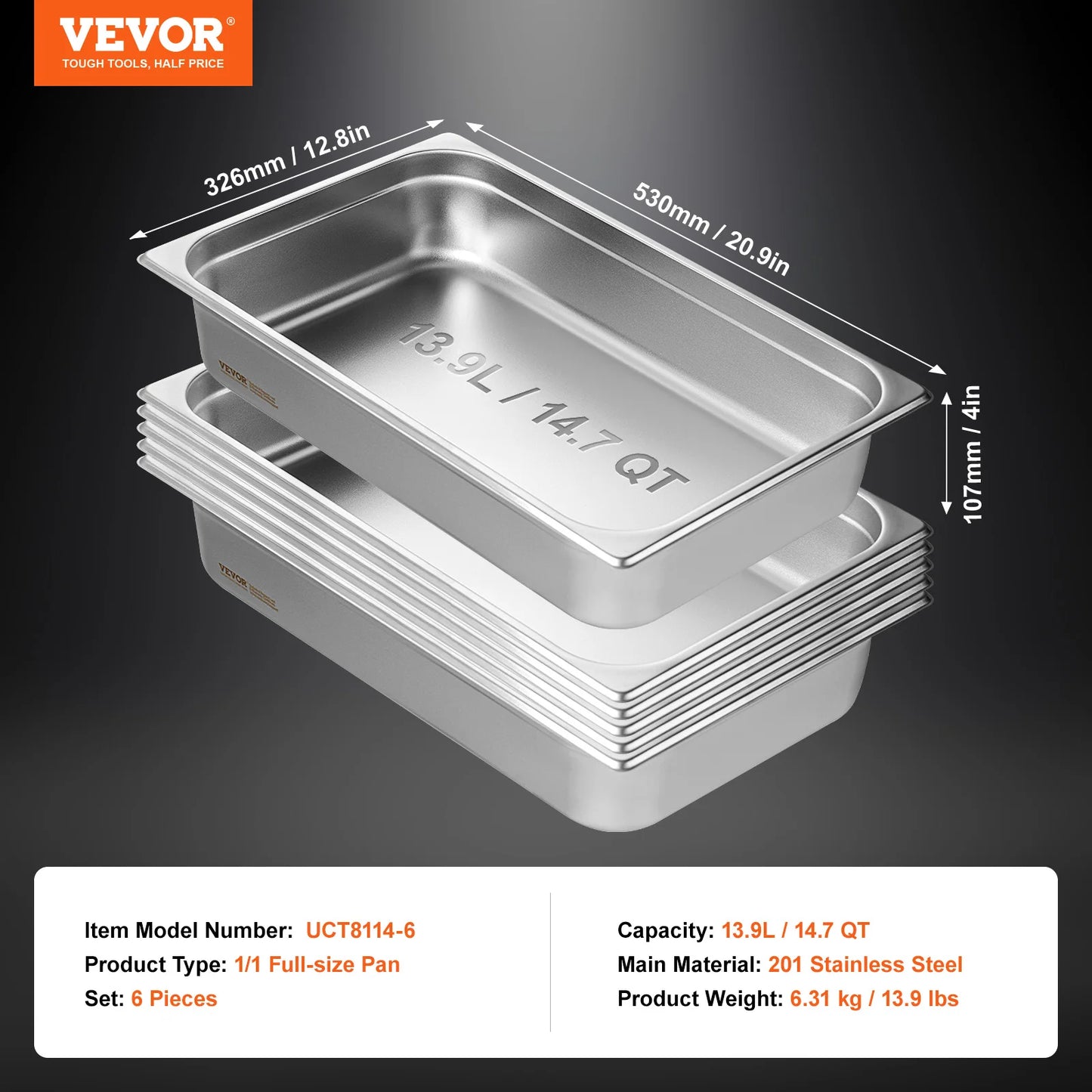 SucceBuy Stainless Steel Buffet Chafing Dishes And Steam Table Pans