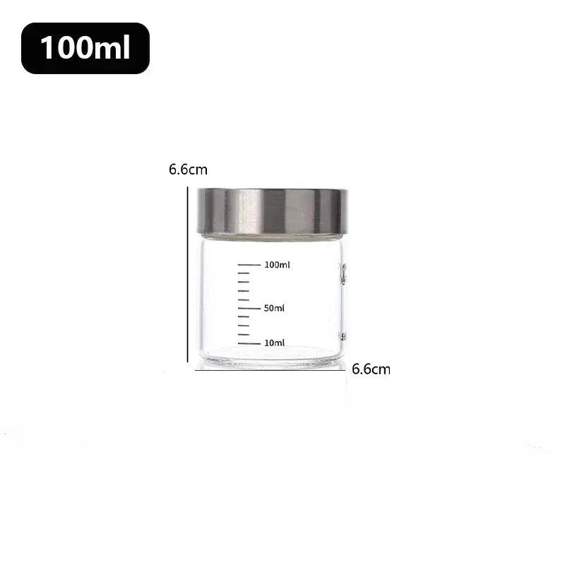 Sealed Borosilicate Glass Storage Jars With Lid And Pour Spout