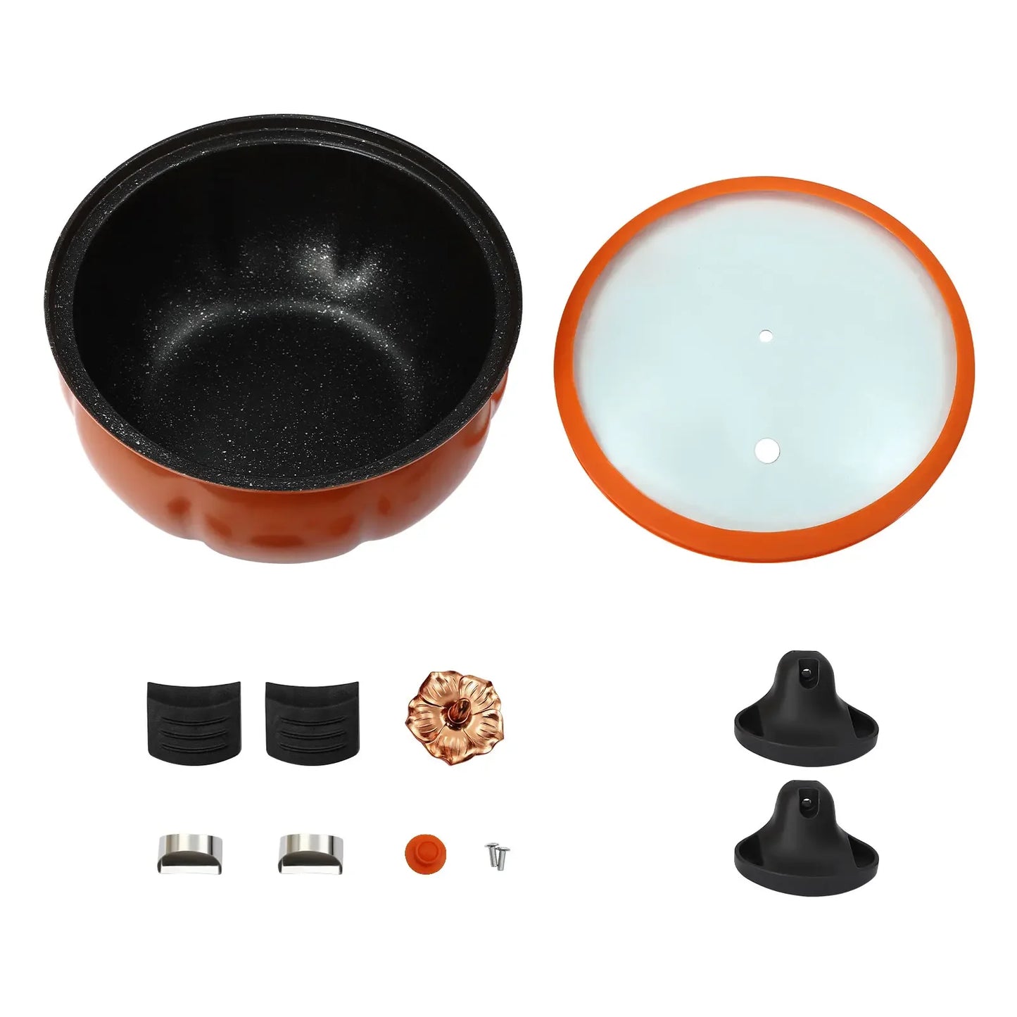 Bymaocar Pumpkin Shaped Non-Stick Micro Pressure Cooker With Transparent Lid
