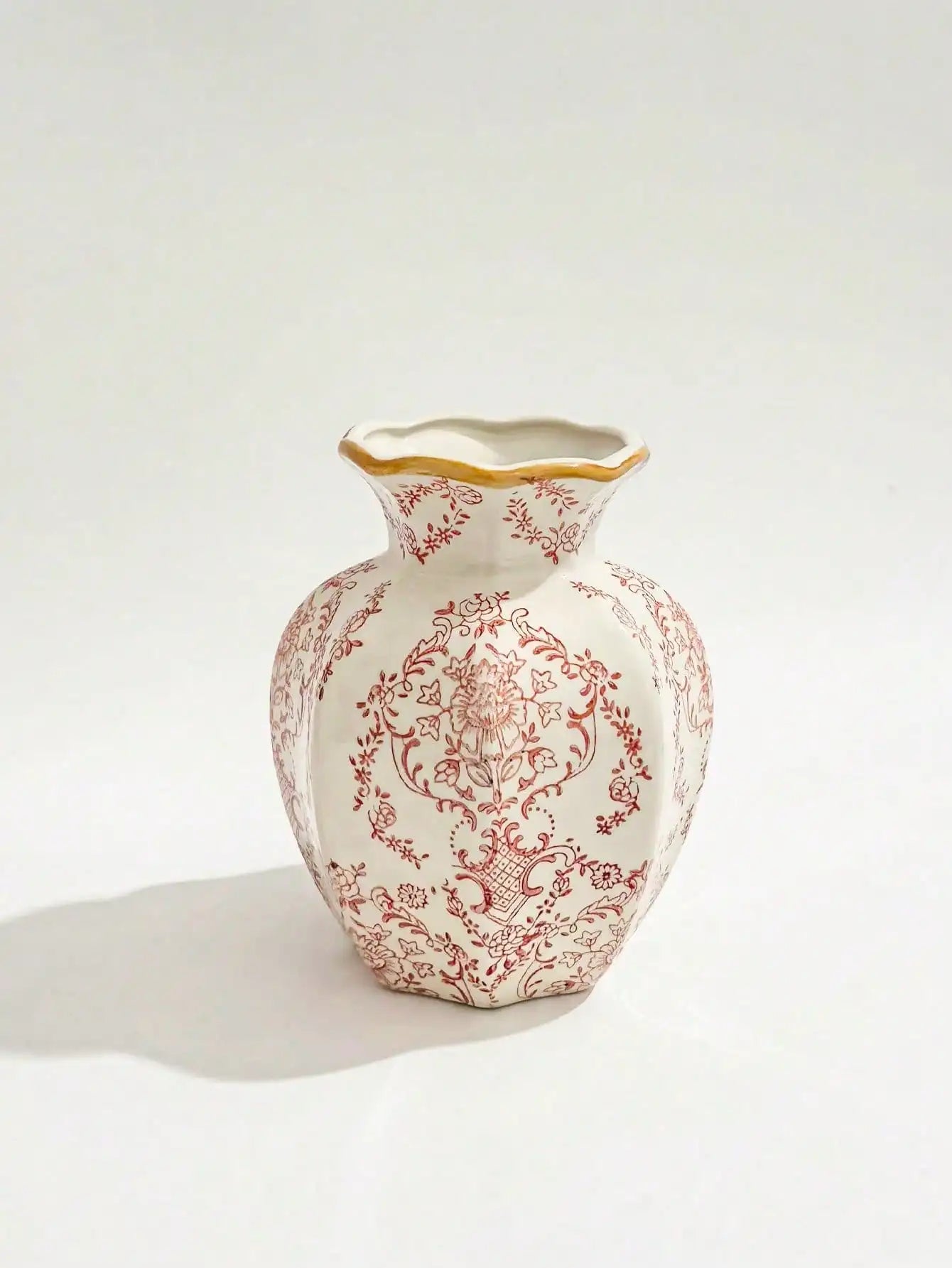 Porcelain Flower Vase, Chinese Retro Style Decor For Living Room