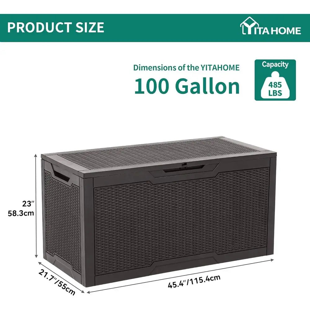 Weatherproof Deck Storage Box With Lock For Outdoor Use