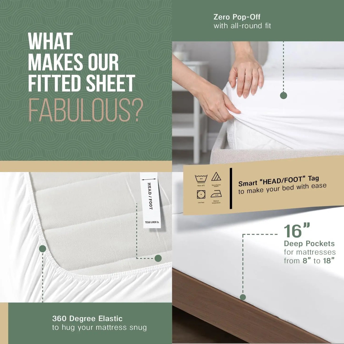 Organic Cotton Percale Sheet Set 4 Piece Soft Breathable Bedding