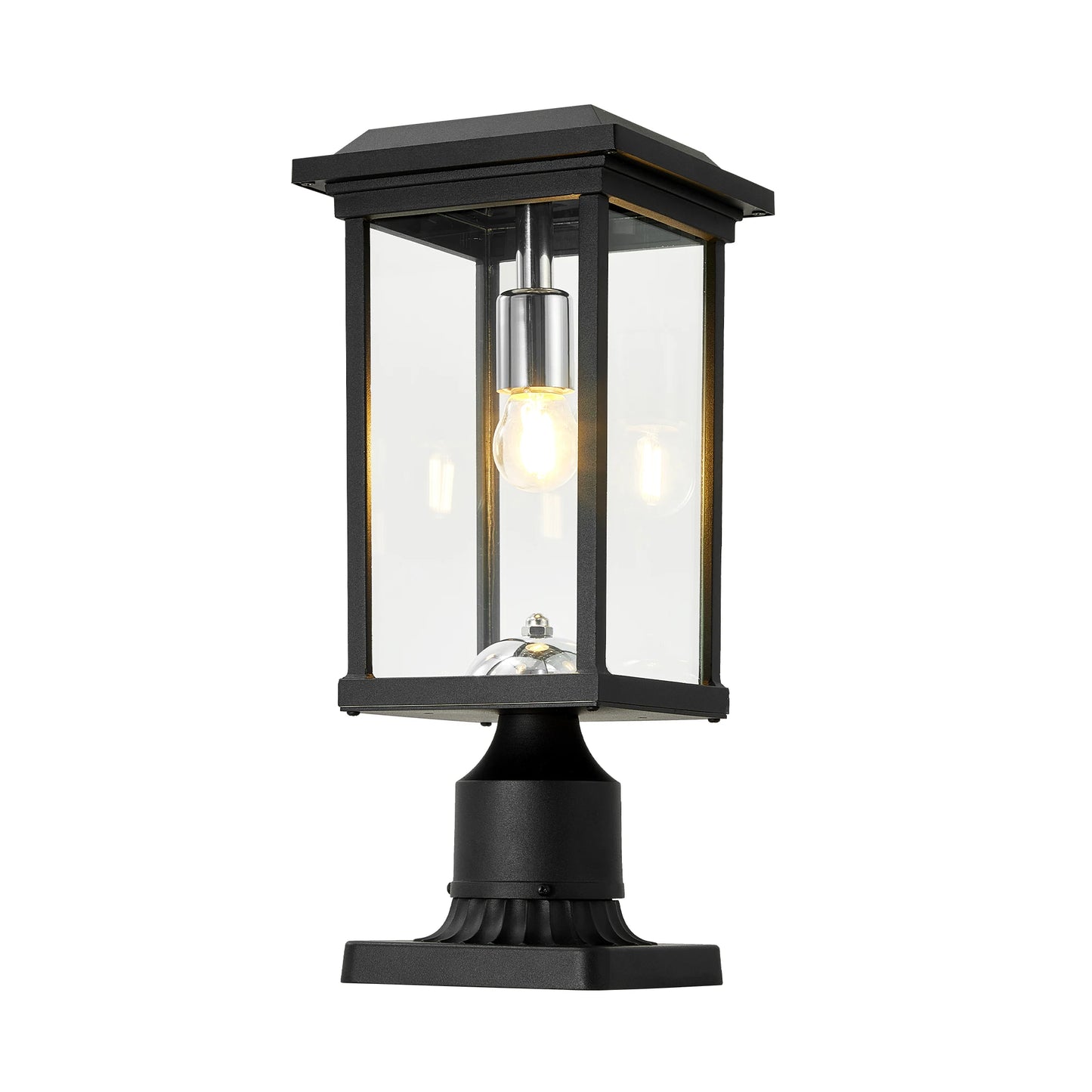 ARLGSITE Solar Post LED Light Outdoor Dusk To Dawn Lamp
