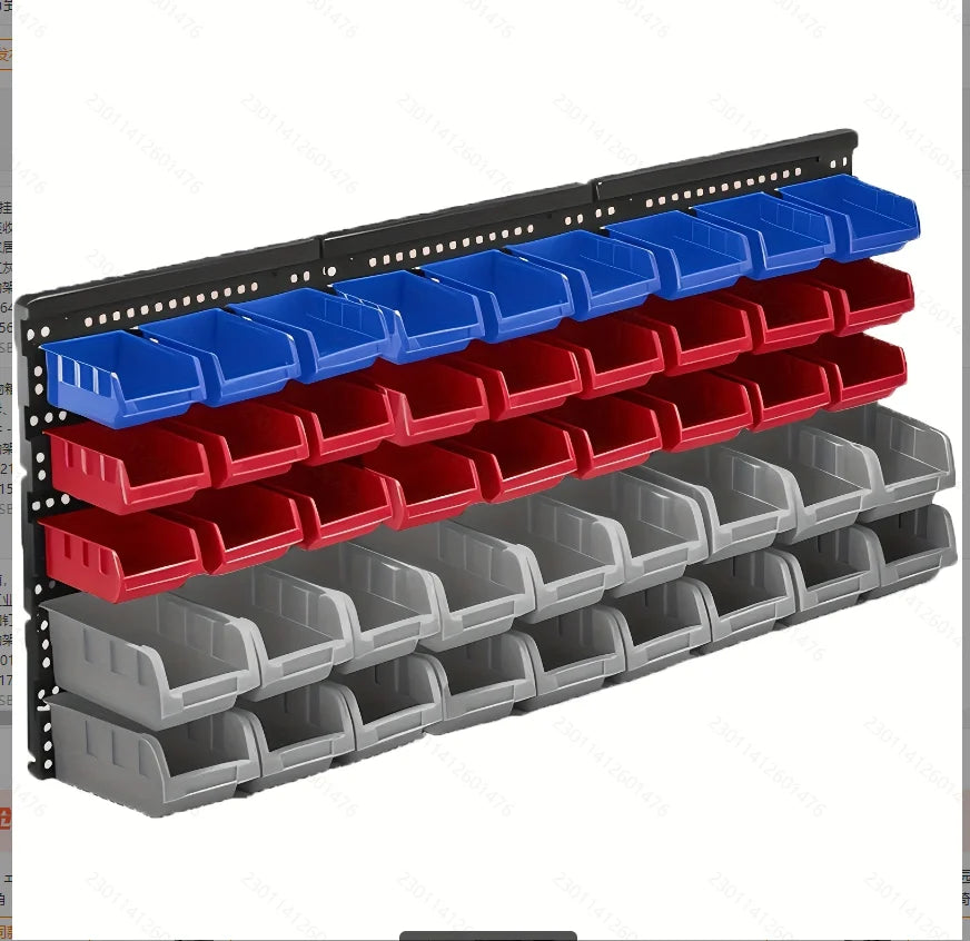 45 Bin Wall Mounted Storage Bins Rack With 3 Wall Panels