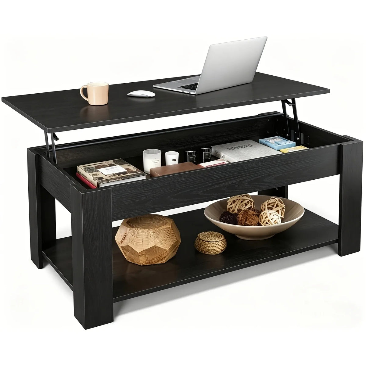 Galaxhero Lift Top Coffee Table With Hidden Storage Compartment