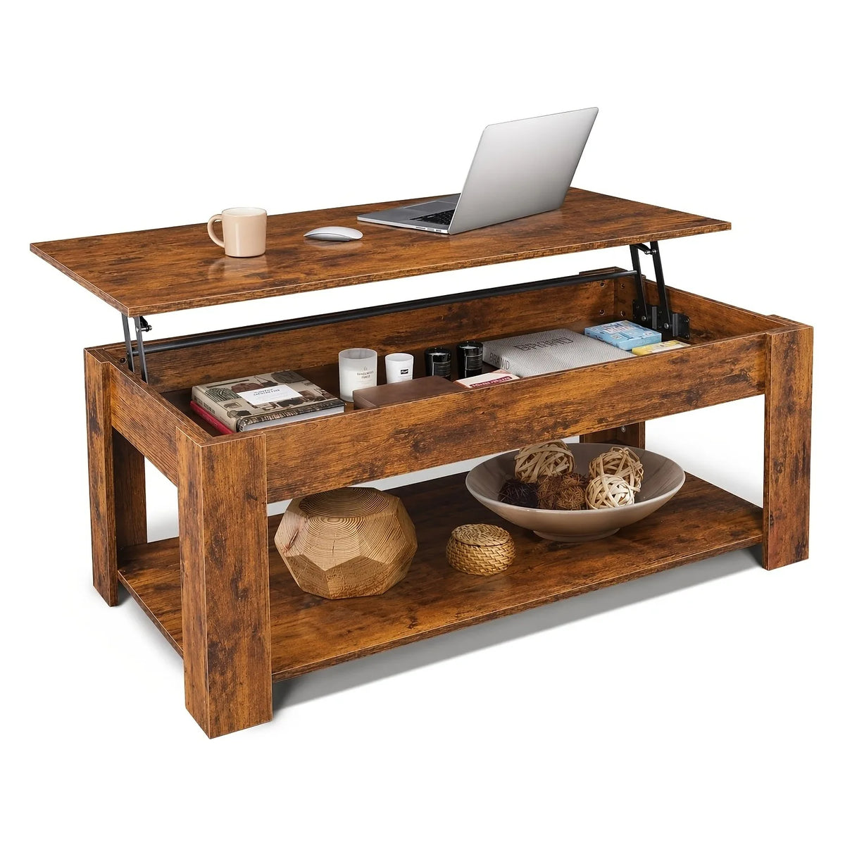 Galaxhero Lift Top Coffee Table With Hidden Storage Compartment