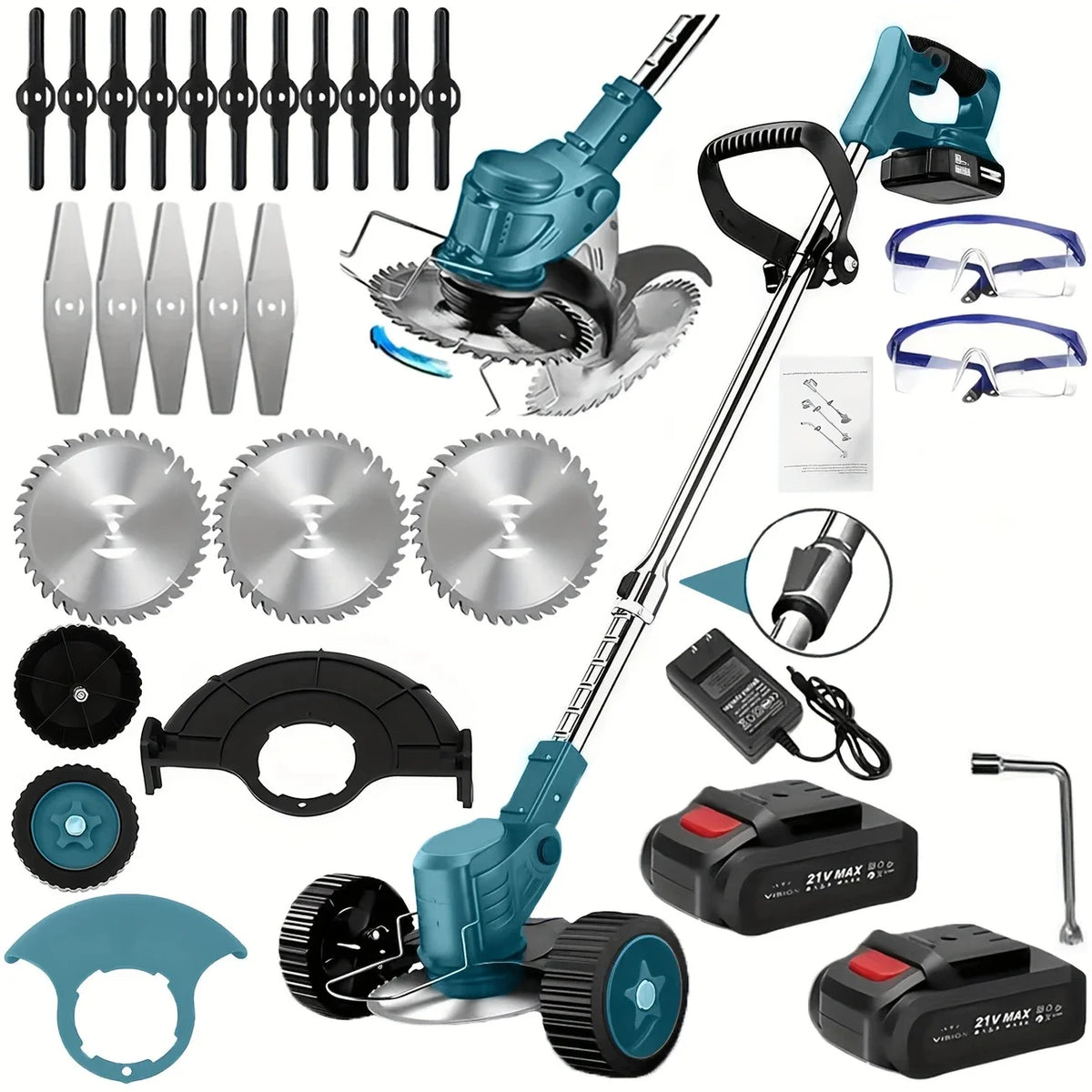Cordless Lawn Trimmer Weed Cutter And Grass Edger With Battery