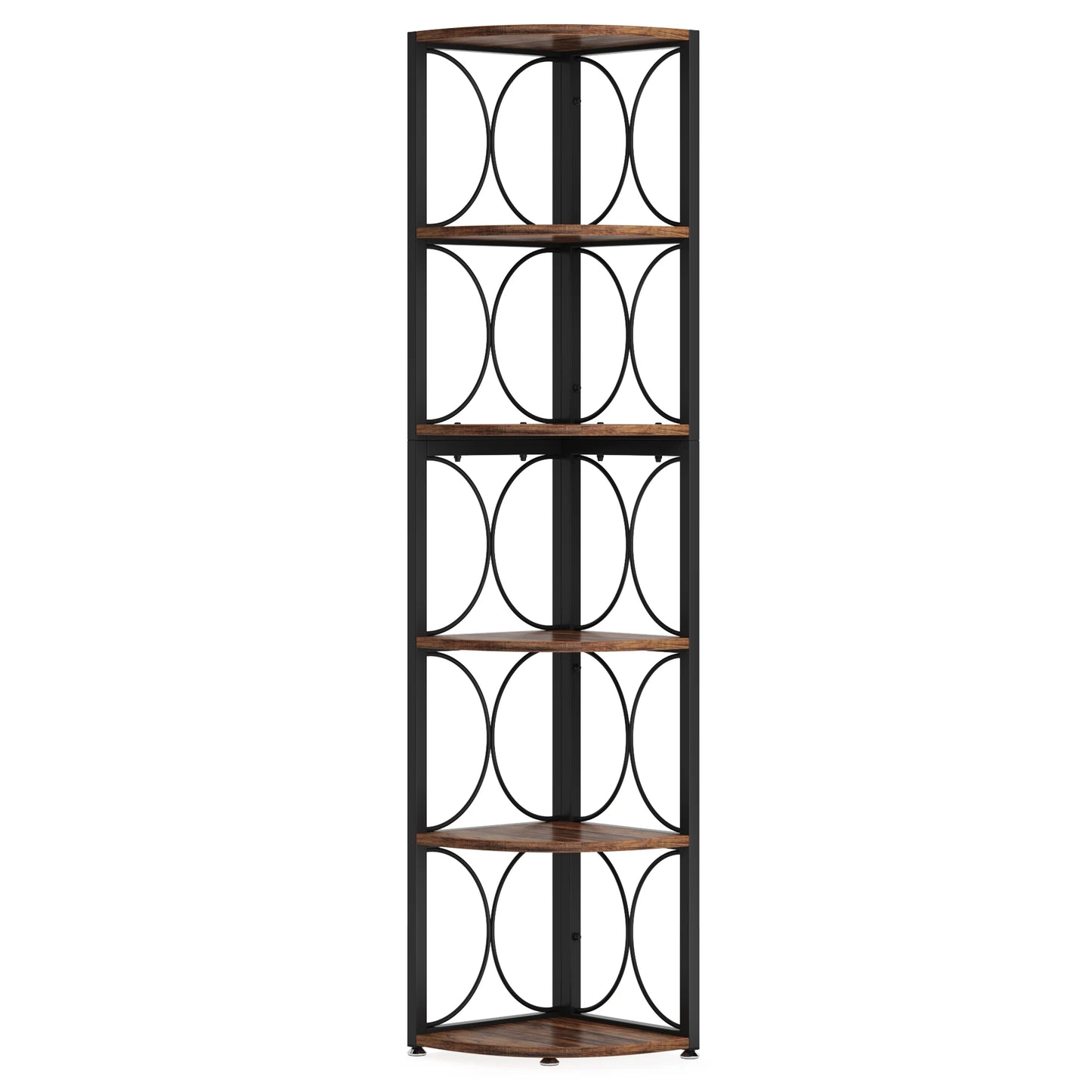 Tribesigns 6 Tier Tall Corner Shelf Rustic Standing Storage