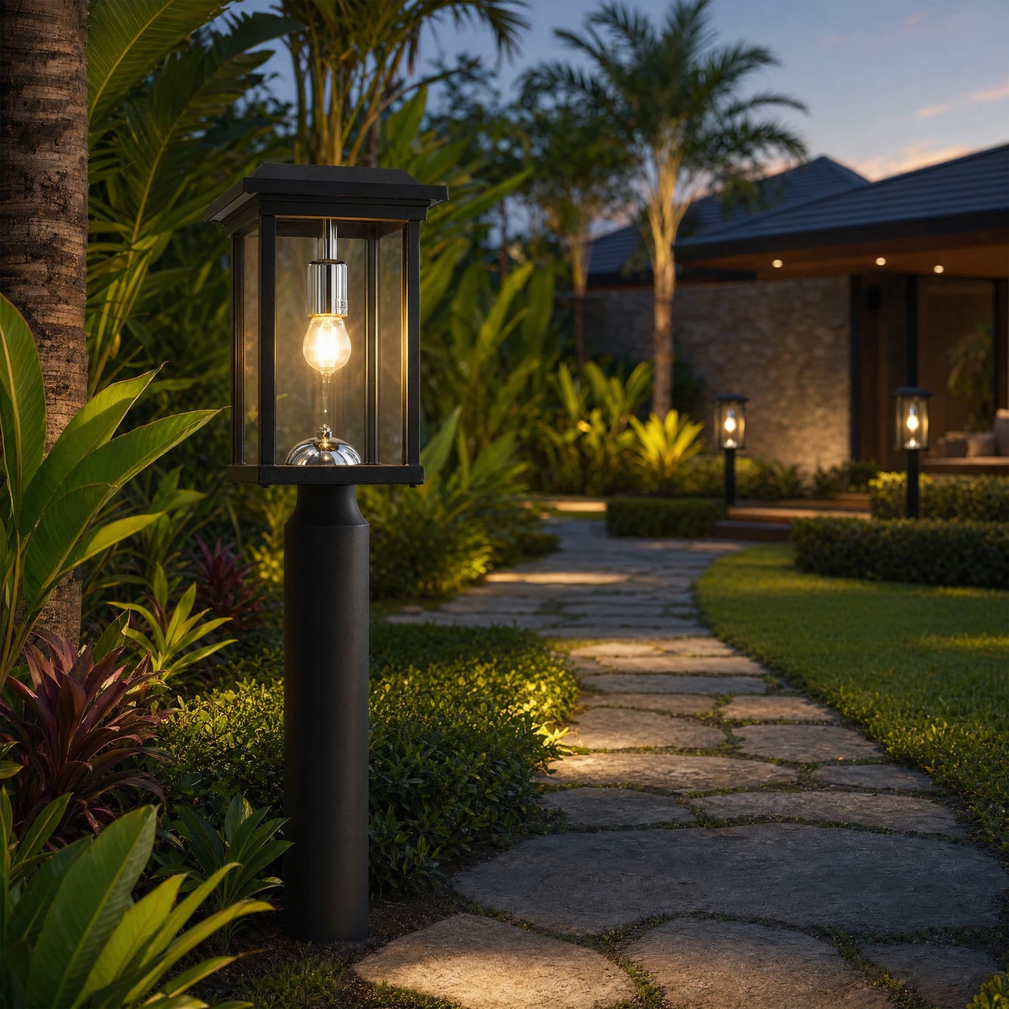 ARLGSITE Solar Post LED Light Dusk To Dawn Pier Mount