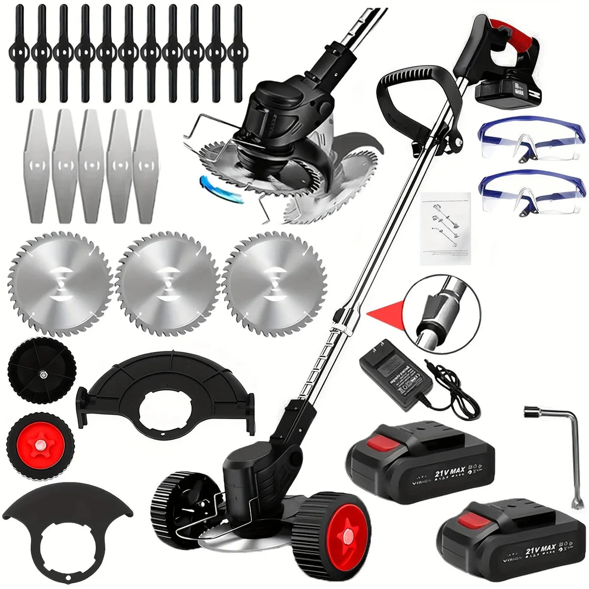 Cordless Lawn Trimmer Weed Cutter And Grass Edger With Battery