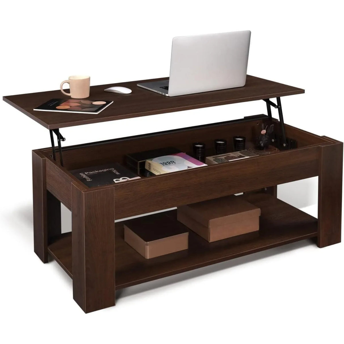 Galaxhero Lift Top Coffee Table With Hidden Storage Compartment