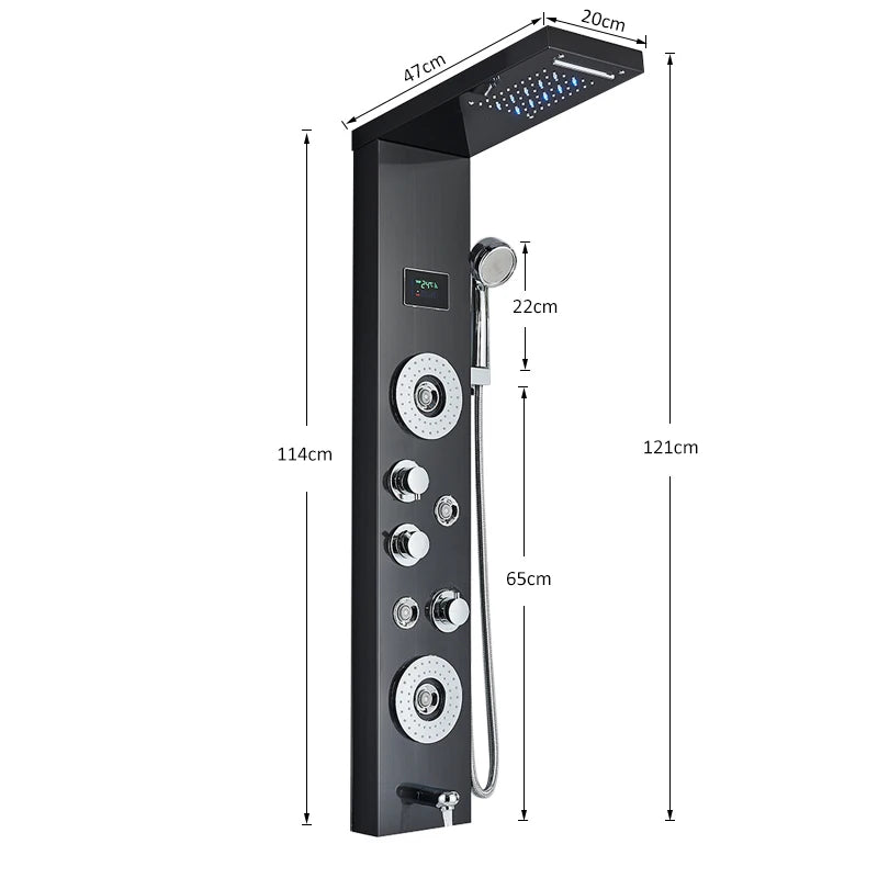 Quyanre Led Shower Panel Tower System With Rainfall Massage Spa