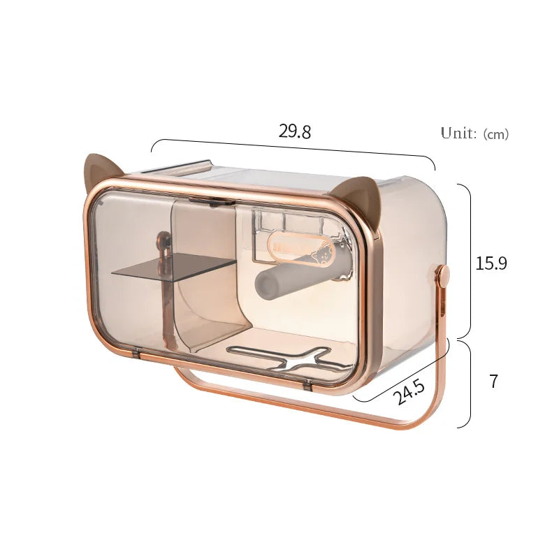 Waterproof Wall Mounted Toilet Paper Holder And Tissue Box
