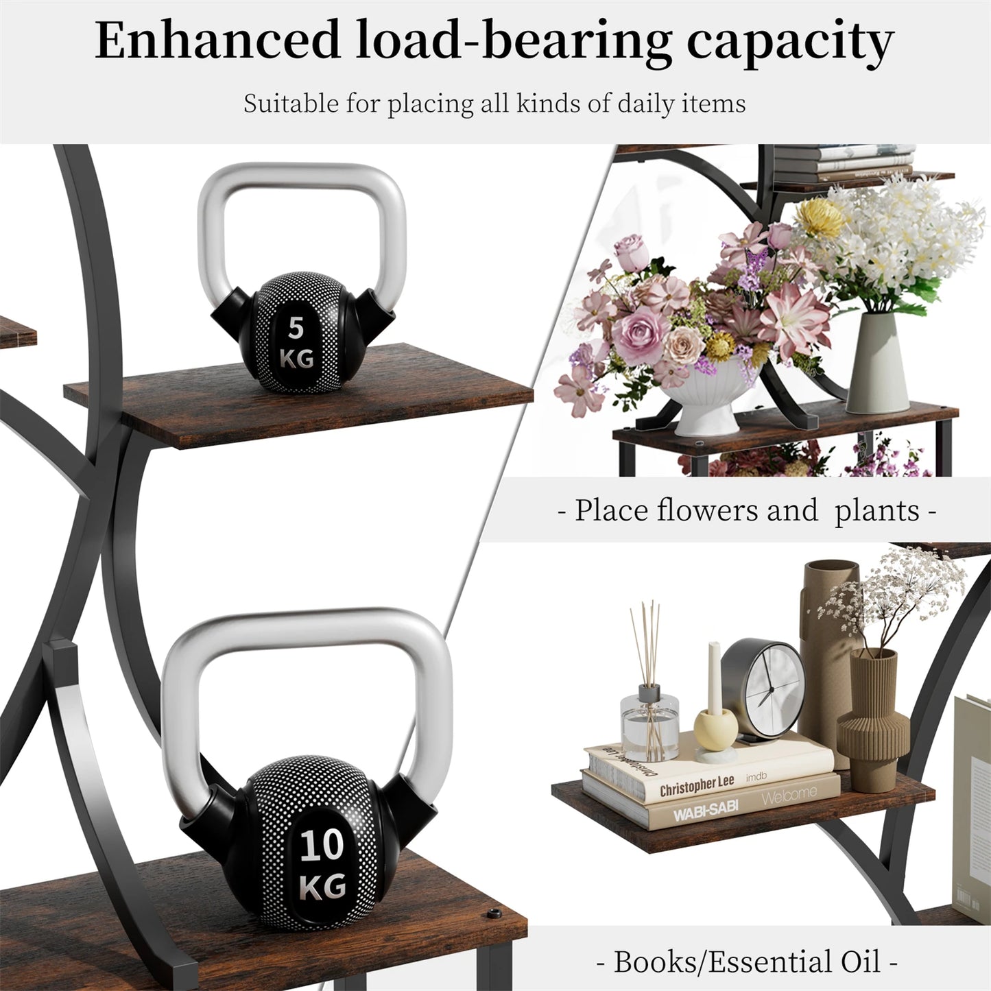 7 Tier Tree Shaped Plant Stand Metal Flower Pot Display