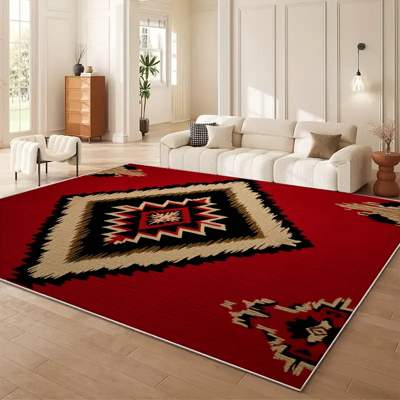 VIKAMA Moroccan Geometry Area Rug Geometric Living Room Mat