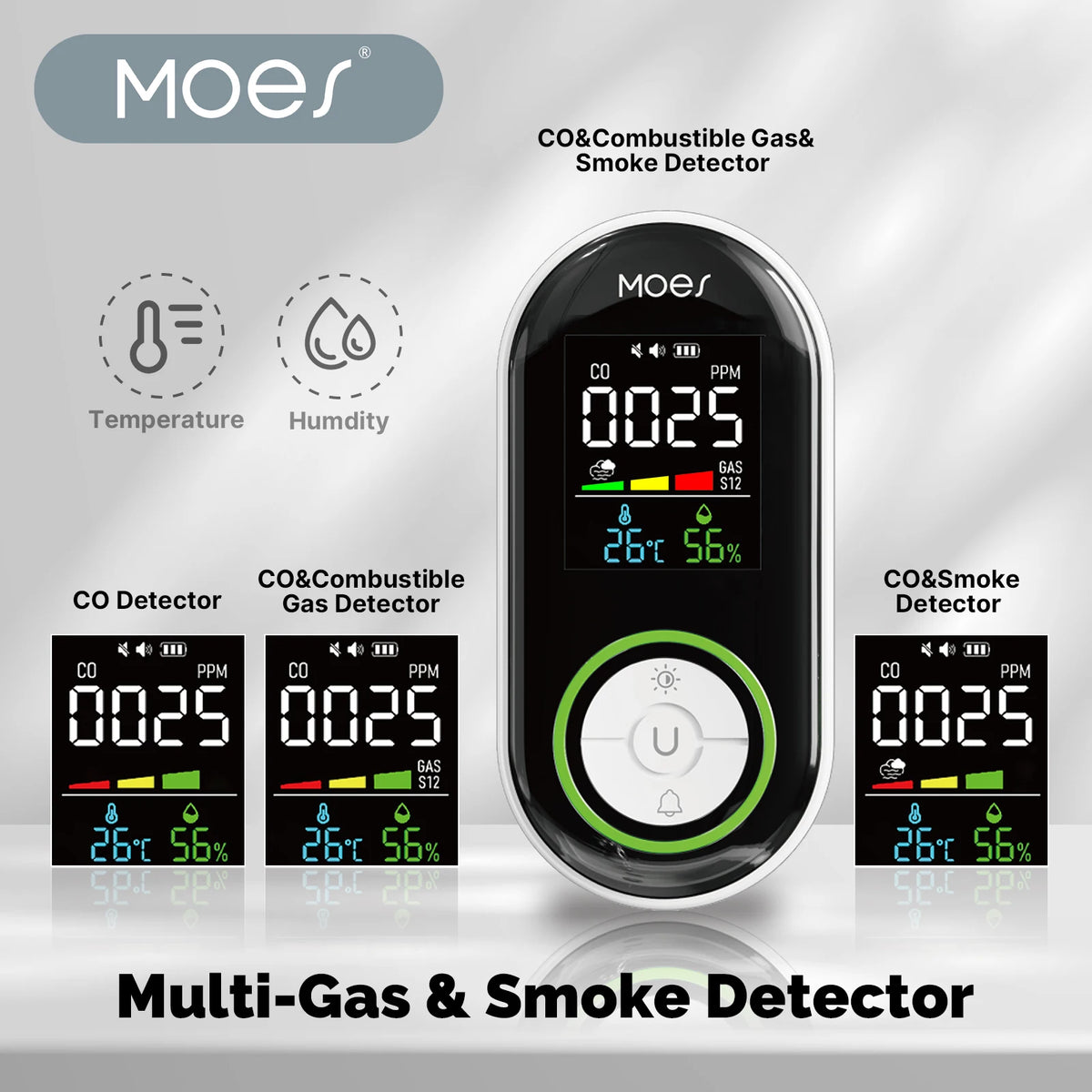 Moes Plug In Carbon Monoxide Detector With Temperature And Humidity