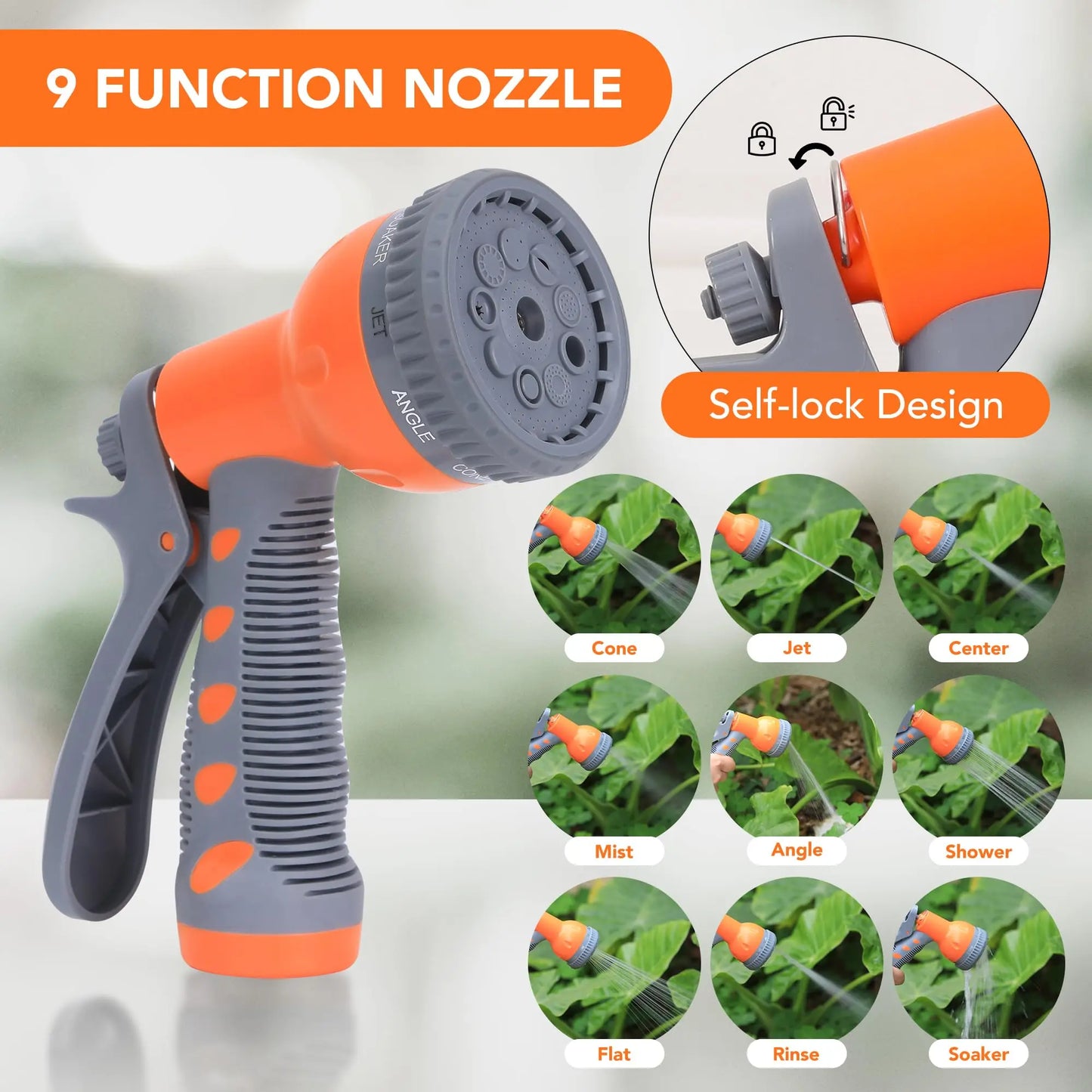 HiMISS Wall Mount Retractable Garden Hose Reel With Auto Rewind