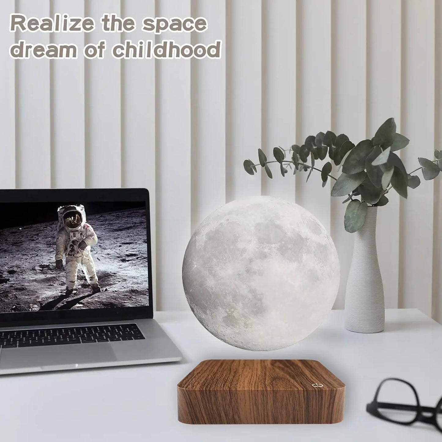 Mexllex Levitating Moon Magnetic Night Light 3D LED Lamp