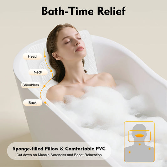 Bathtub Mat With Pillow PVC Bath Cushion, Lightweight And Breathable