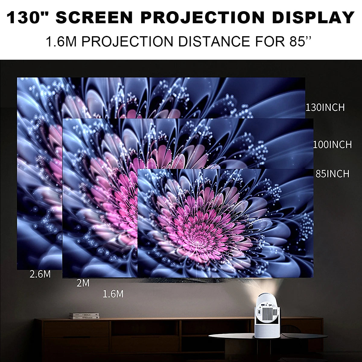 ENUOSUMA Portable Karaoke Projector With Dual Wireless Microphones