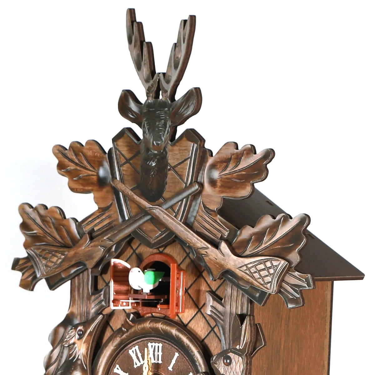 Vintage German Forest Wooden Wall Clock Hunter Home Decor