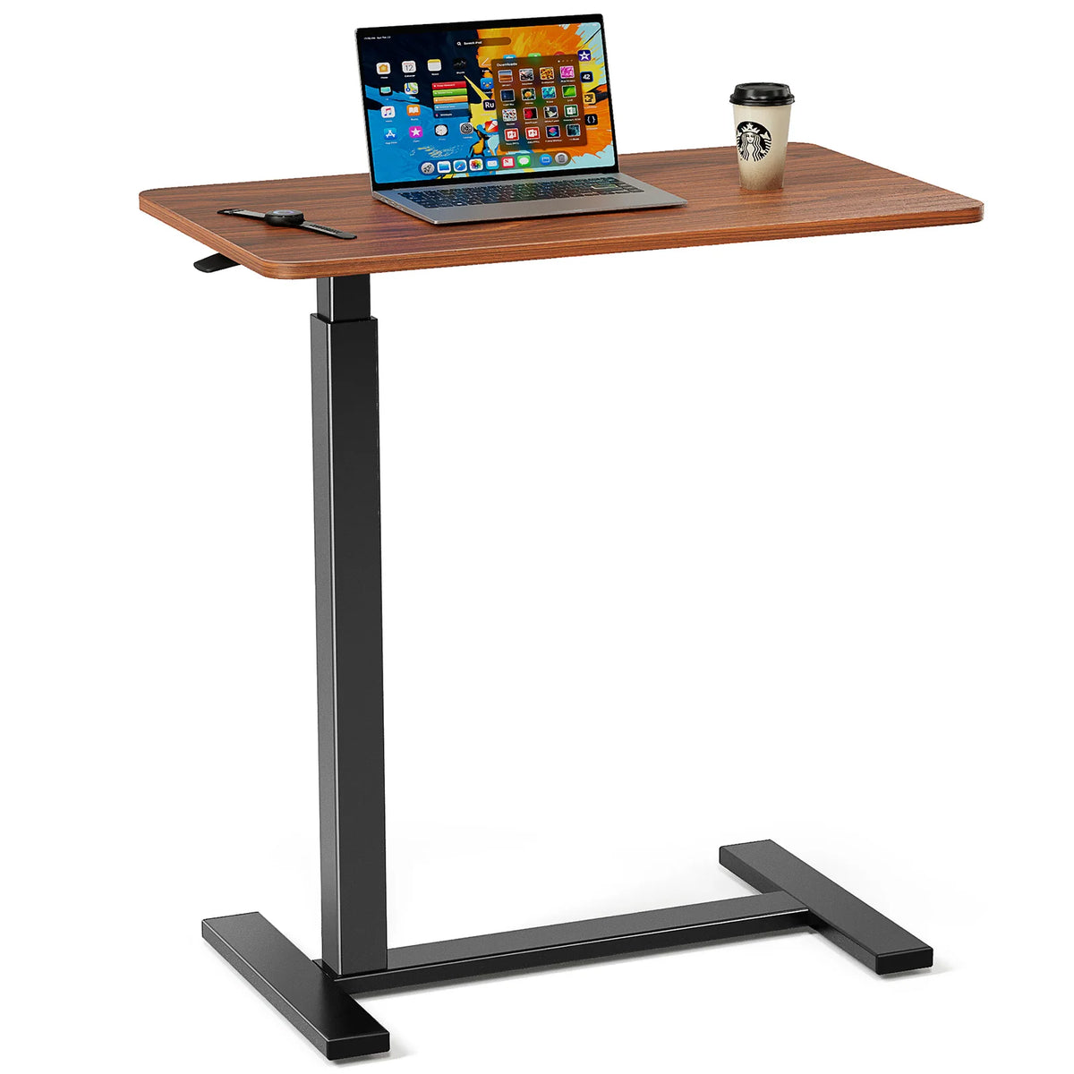 JHK Adjustable Overbed Table With Metal Frame For Bedroom