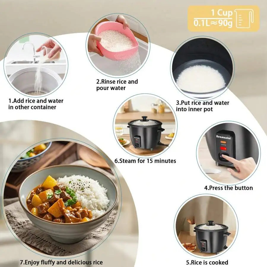XMSJ Mini Electric Rice Cooker Stainless Steel Inner Pot