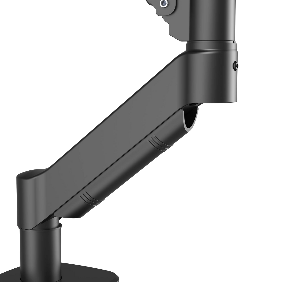 Dual Monitor Gas Spring Desk Mount With Adjustable Aluminum Arms