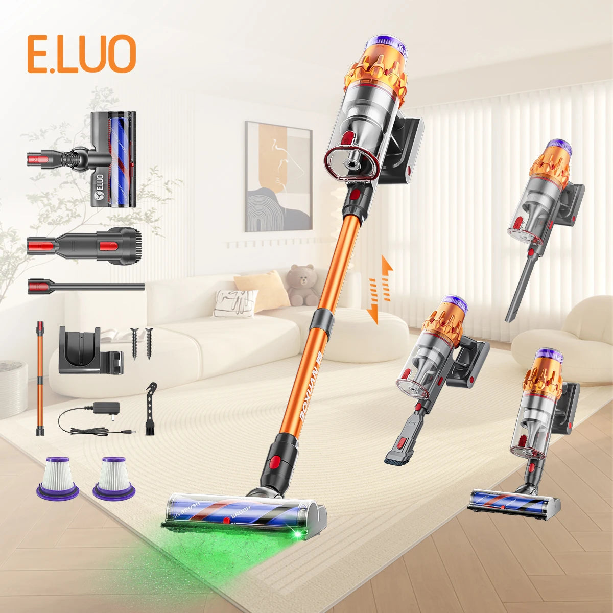 E.LUO Wireless Handheld Vacuum Cleaner With Brushless Motor