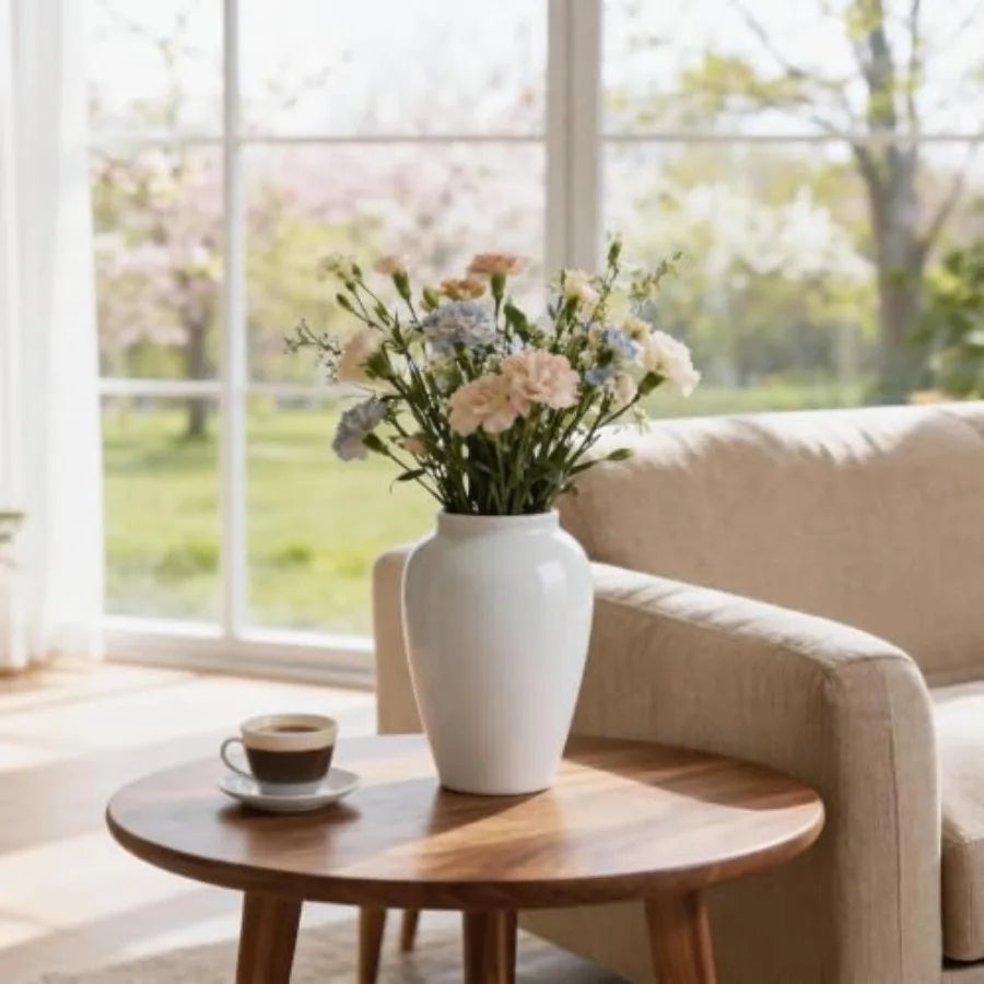 Ceramic Vase Vitreous China for Home Decor Heavyweight Centerpiece