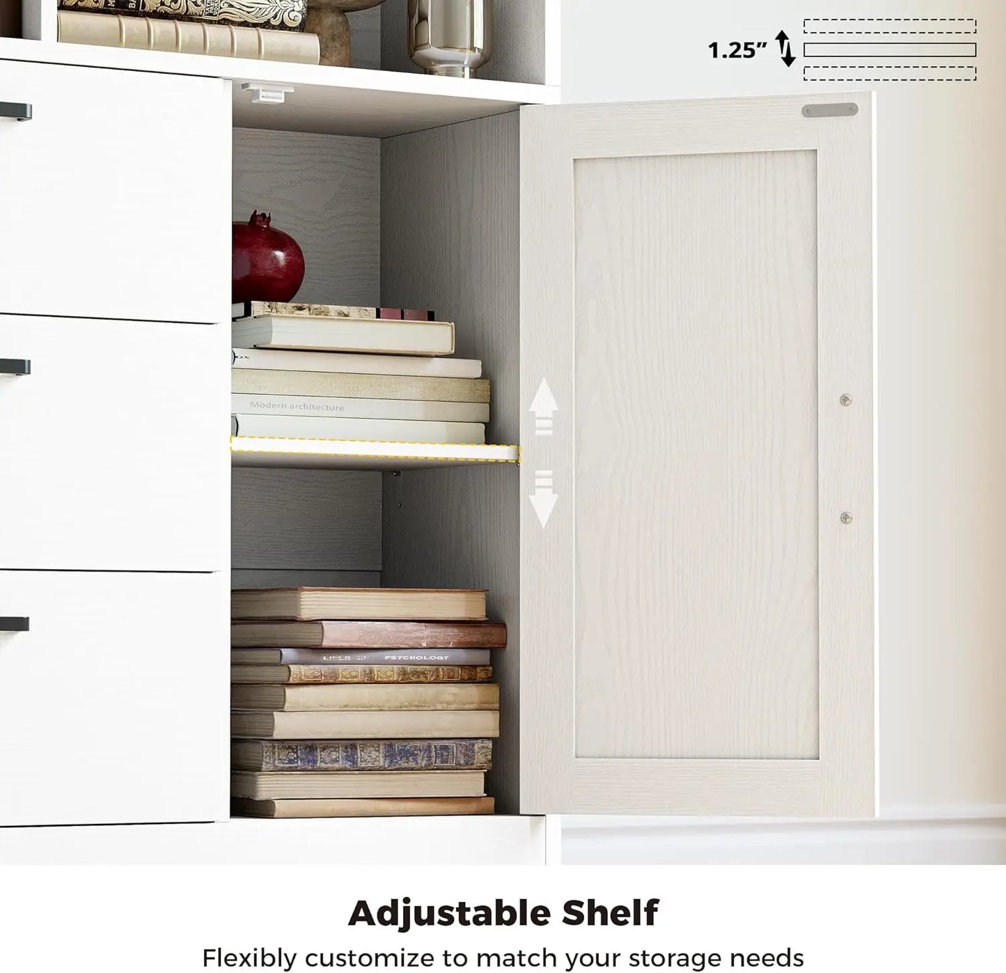 Ironck Bookshelf With Drawers And Doors Six Open Cubes