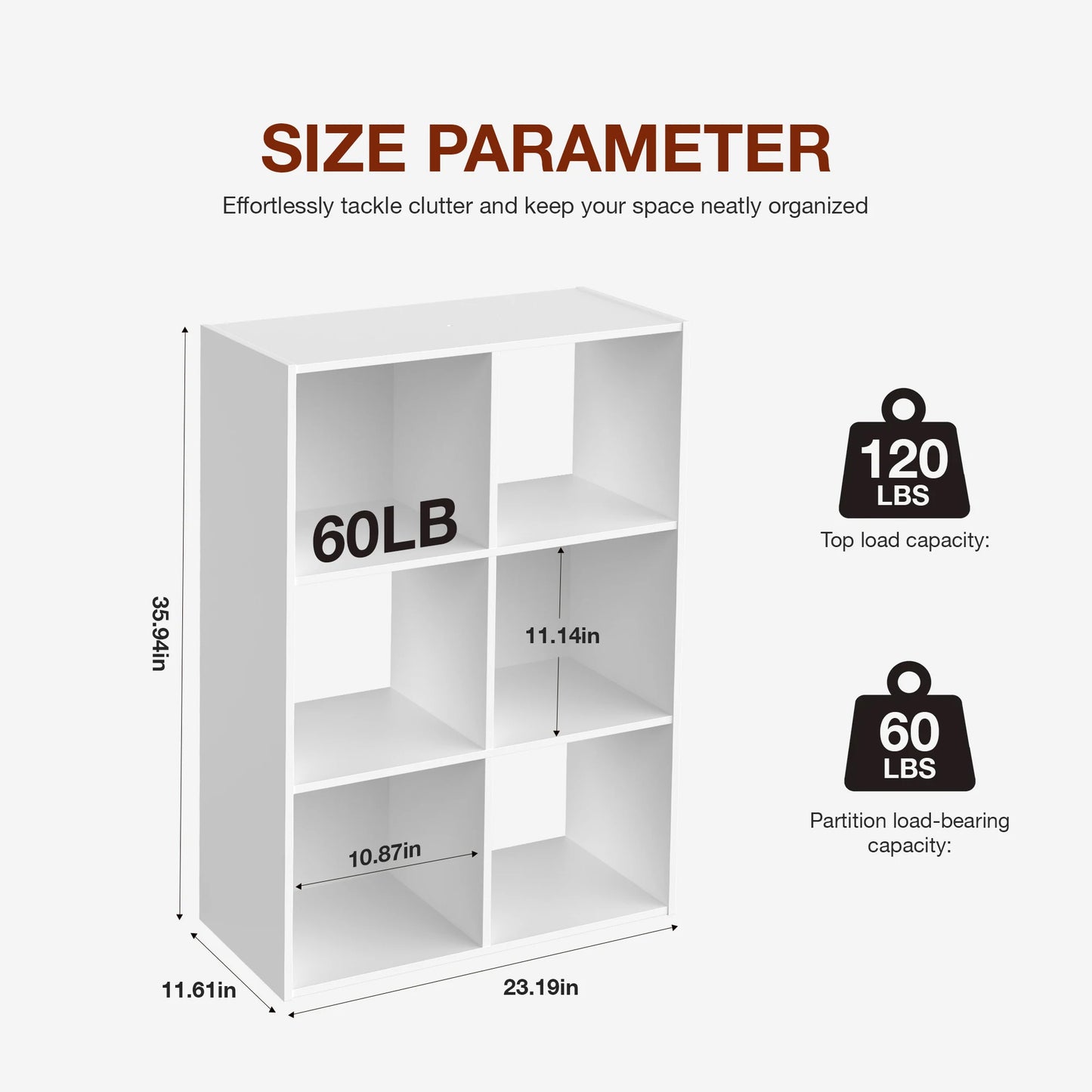 JHK 9 Cube Storage Organizer Wood Bookcase For Living Room