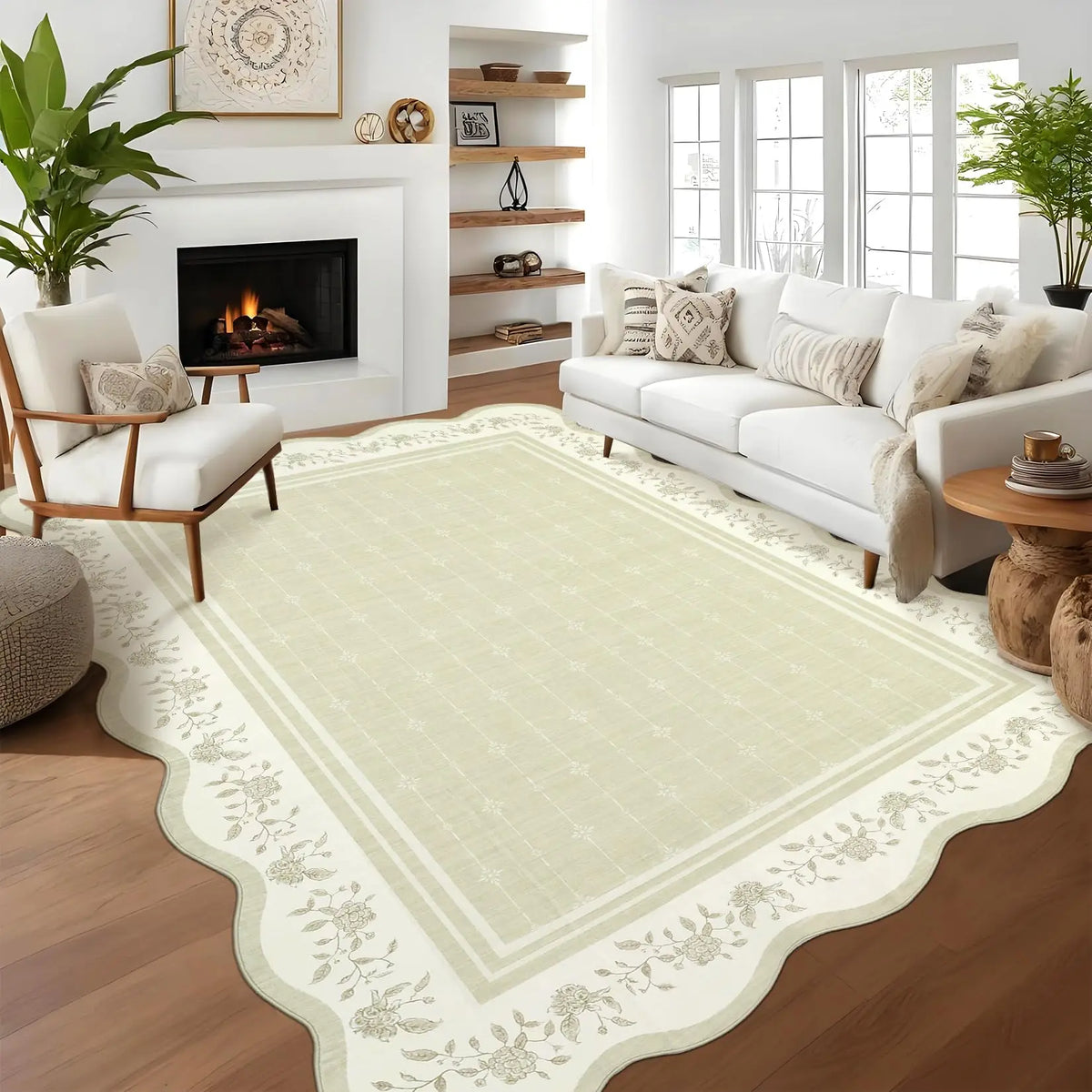 Foldable Stain Resistant Polyester Area Rug For Modern Spaces