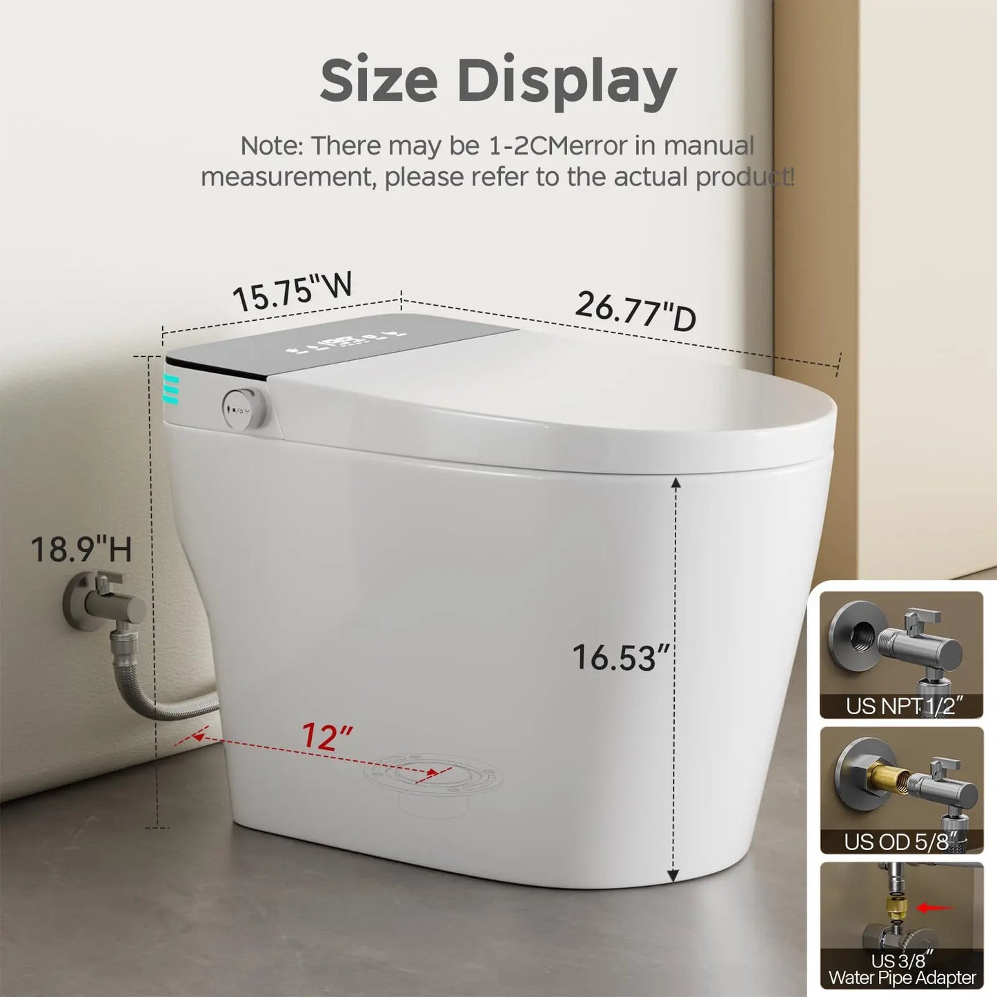 Smart Toilet With Built In Bidet And Auto Open Close