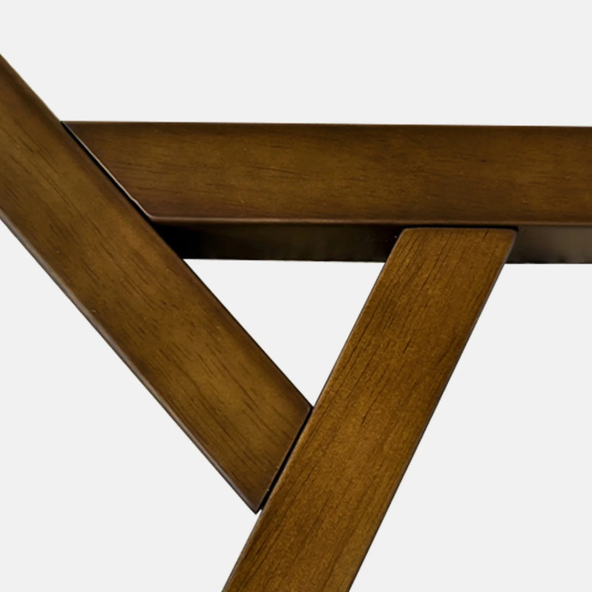 Triangular Tempered Glass Coffee Table With Sculptural Wood Base