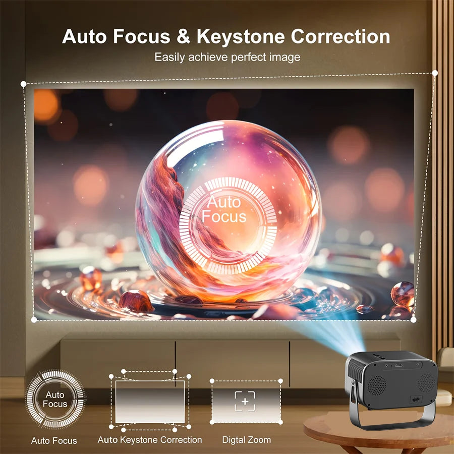 4K Outdoor Projector With WiFi Builtin Speaker And HDMI BT