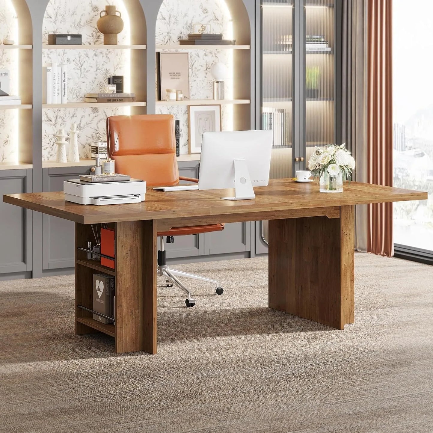 Little Tree Computer Desk With Storage For Home Office