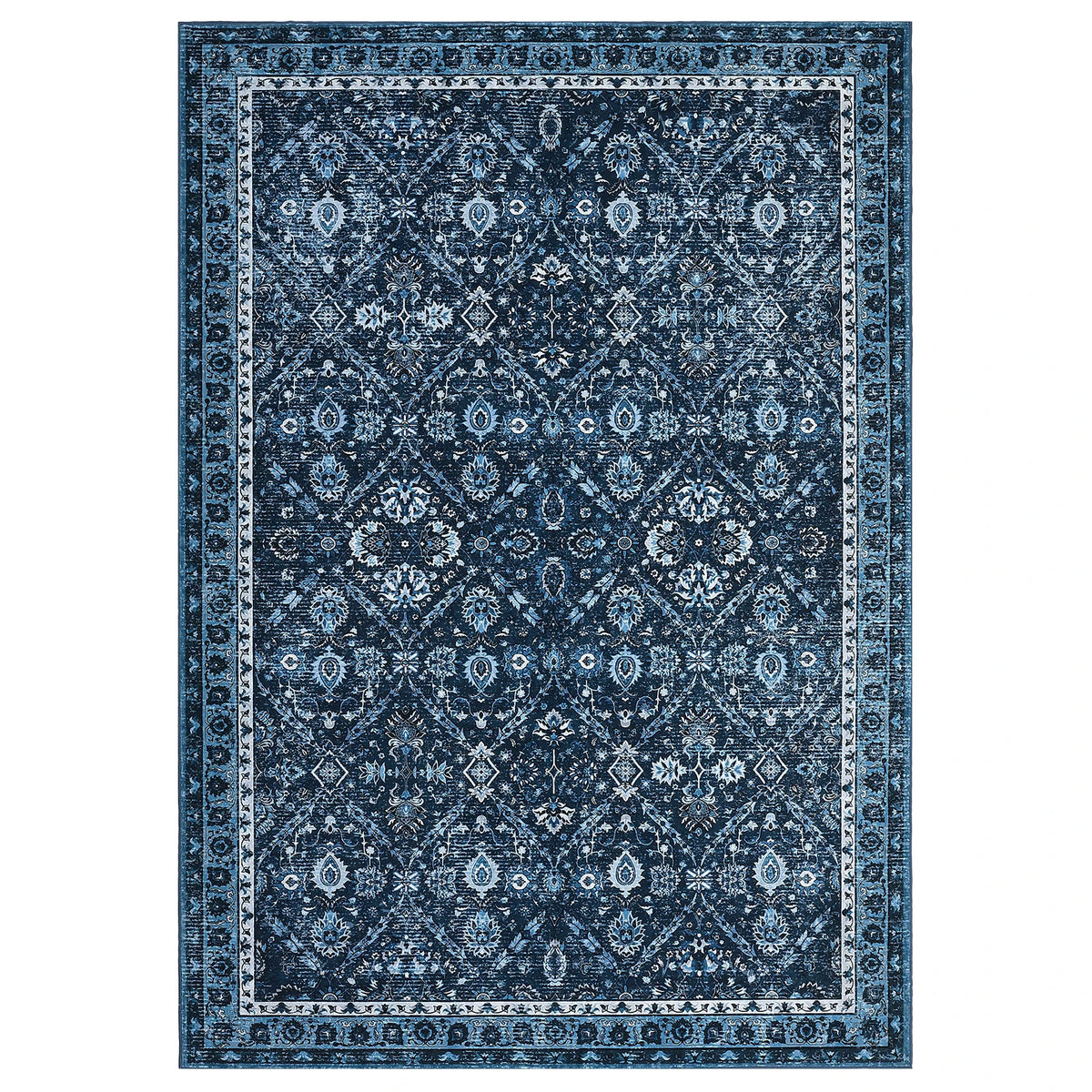 Machine Washable Moroccan Geometric Area Rug For Living Spaces