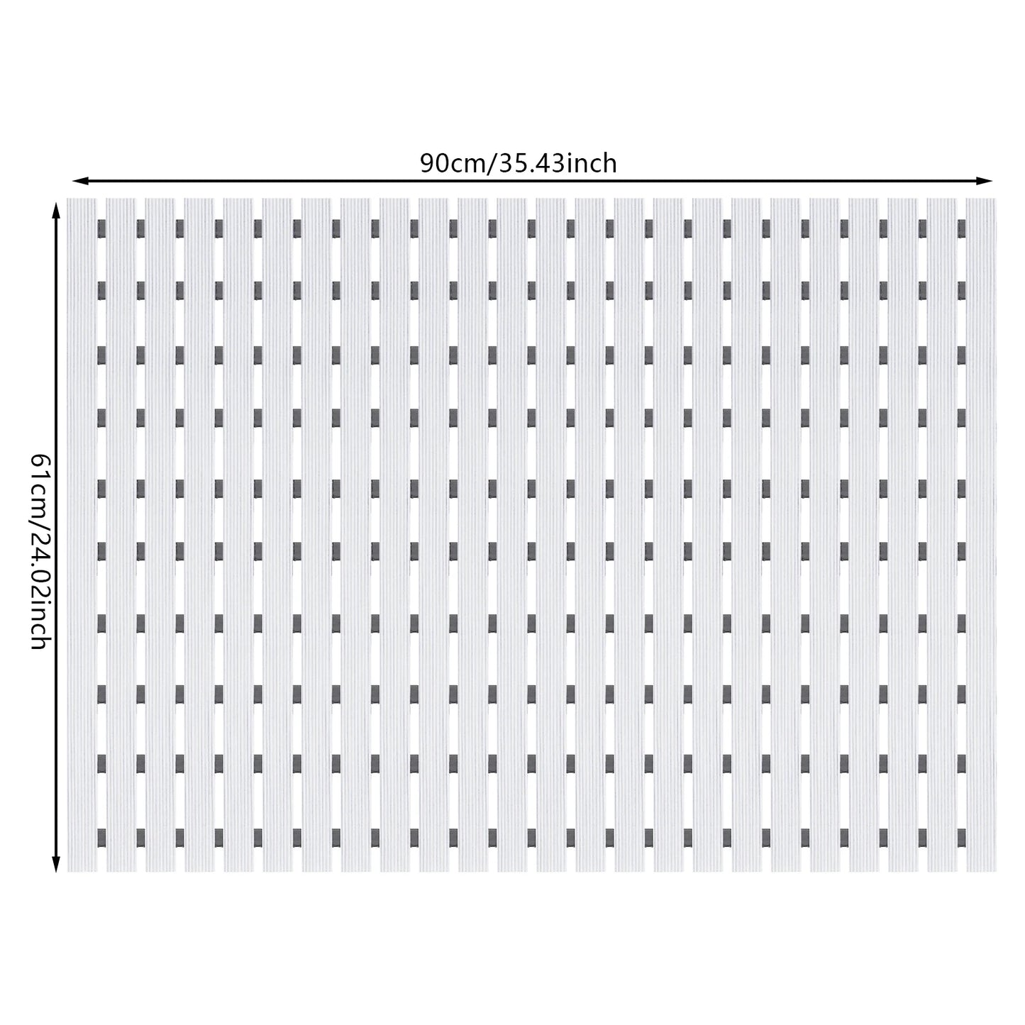 Bymaocar PVC Shower Mat Non Slip Bathroom Floor Mat With Drainage Holes