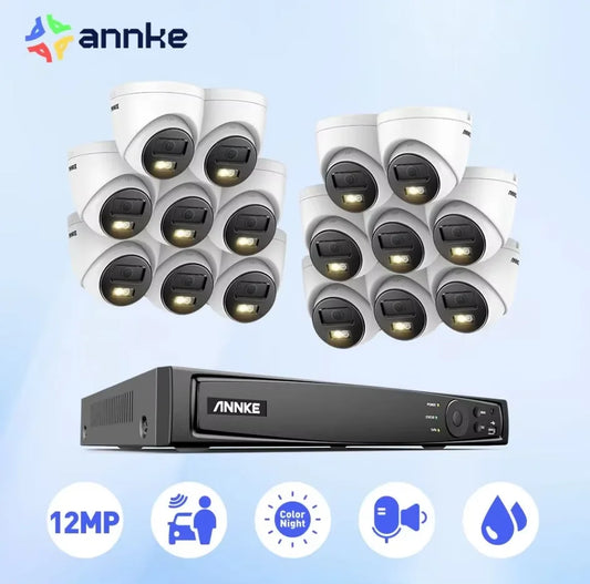 ANNKE 16 Channel PoE NVR 12MP Weatherproof Security System Cameras