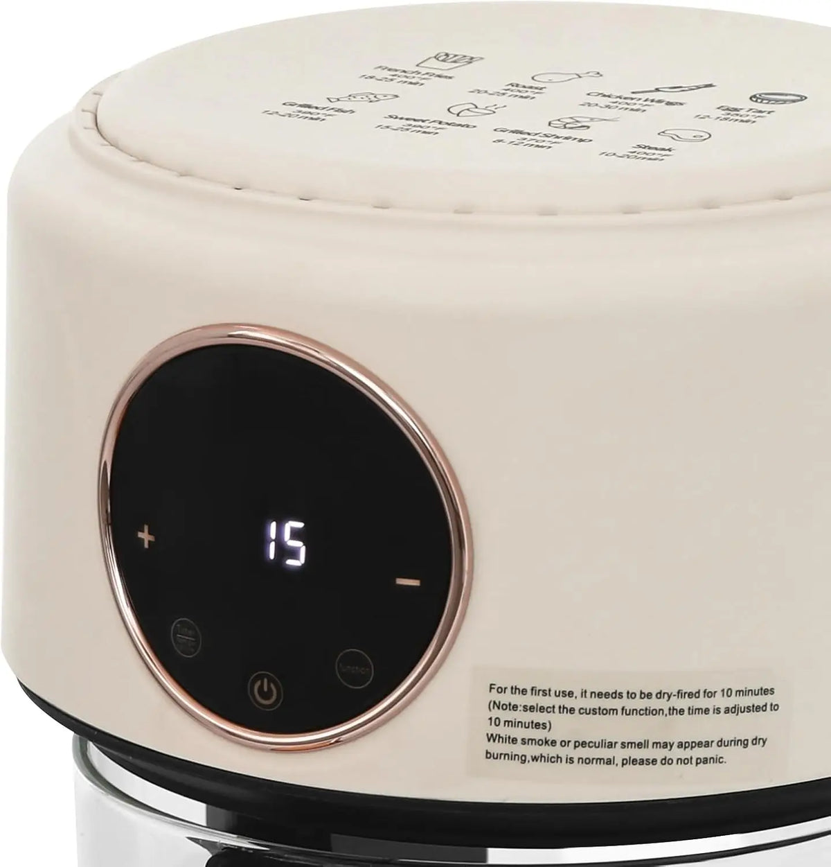 Compact Glass Air Fryer With Eight Smart Cooking Presets