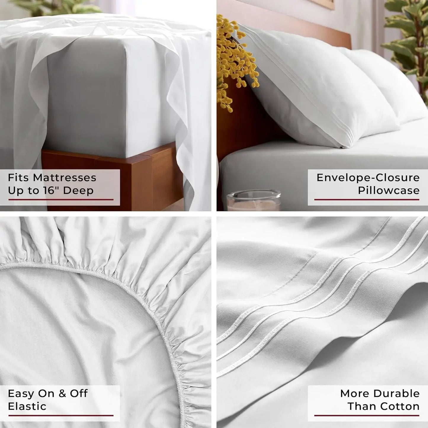 4-Piece Bedding Set Iconic Collection Hotel Luxury Cooling Sheets