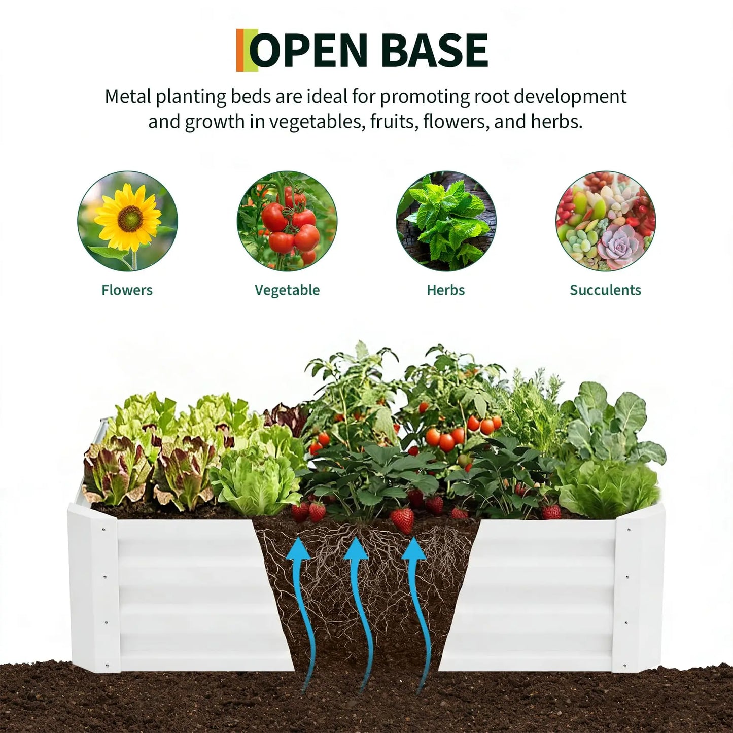 HiMISS 3-In-1 Raised Garden Bed With Drip Irrigation