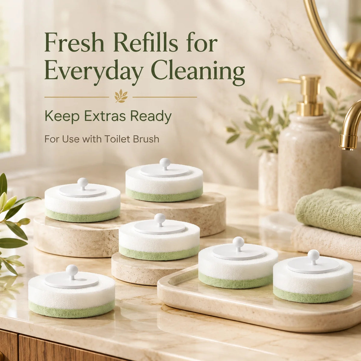 Joybos Disposable Toilet Brush Head Replacement Refills