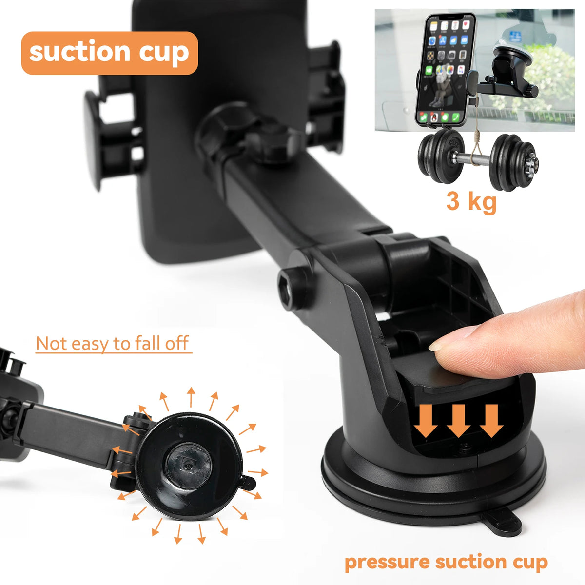 Xukey Gravity Auto Lock Car Phone Holder Dashboard Mount