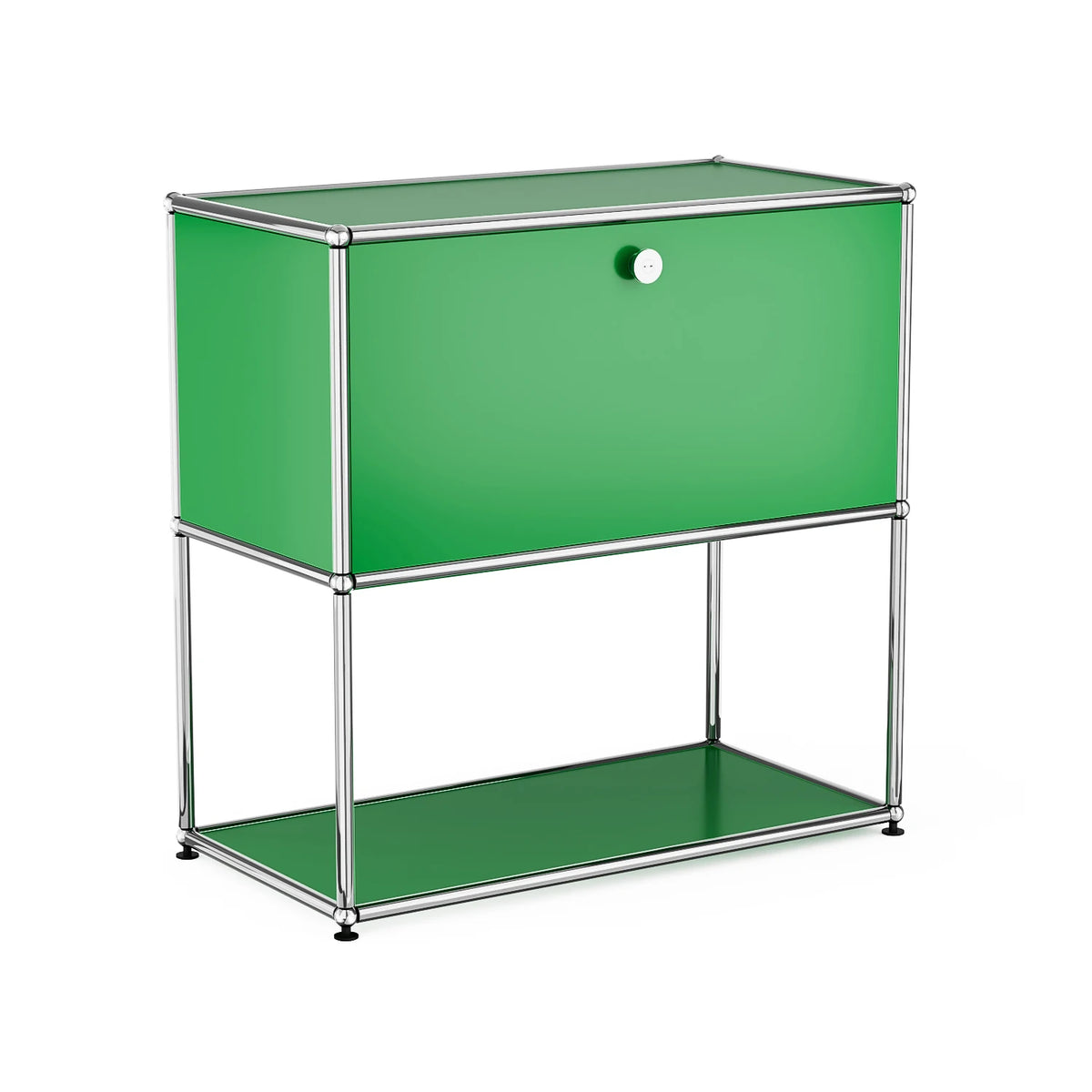 Modern Metal Nightstand With Two Tier Open Storage Bedside Cabinet