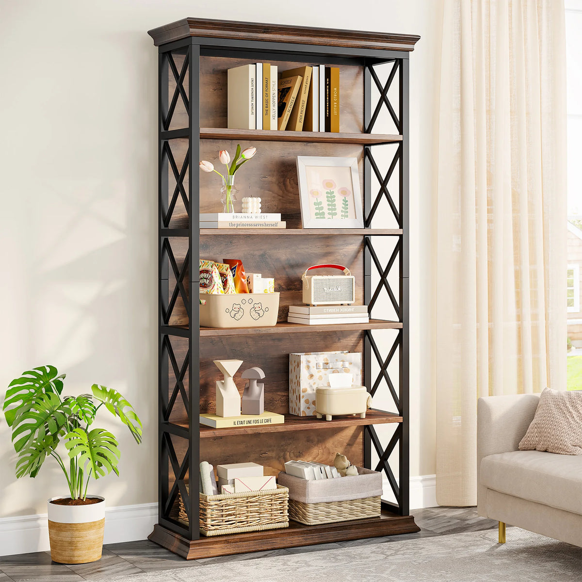 Tribesigns Modern Wooden Bookshelf For Home Office Display Storage