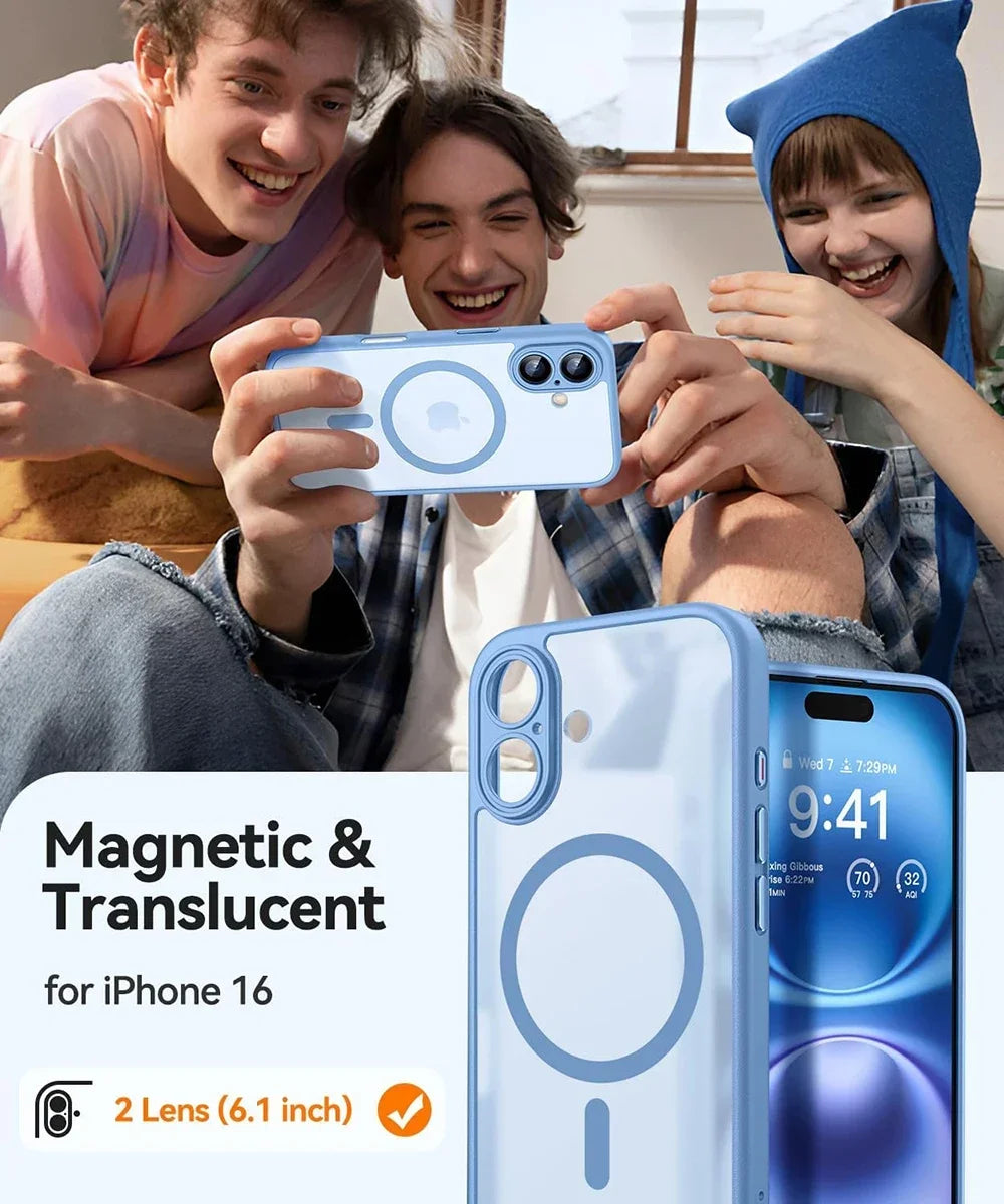 KESUFEIDA Magnetic Matte Shockproof Phone Case For iPhone MagSafe